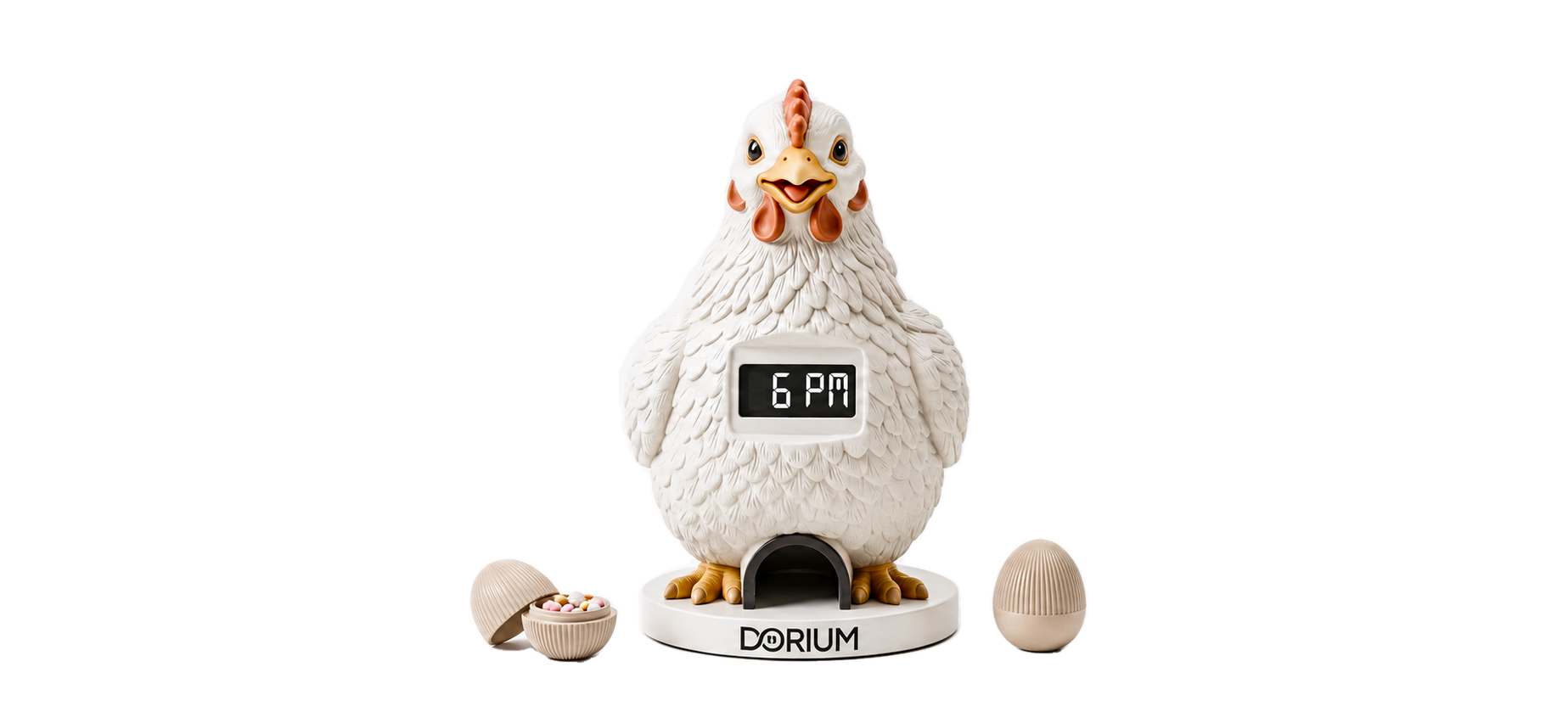 Dorium edición Gallina, vista frontal junto a sus cápsulas