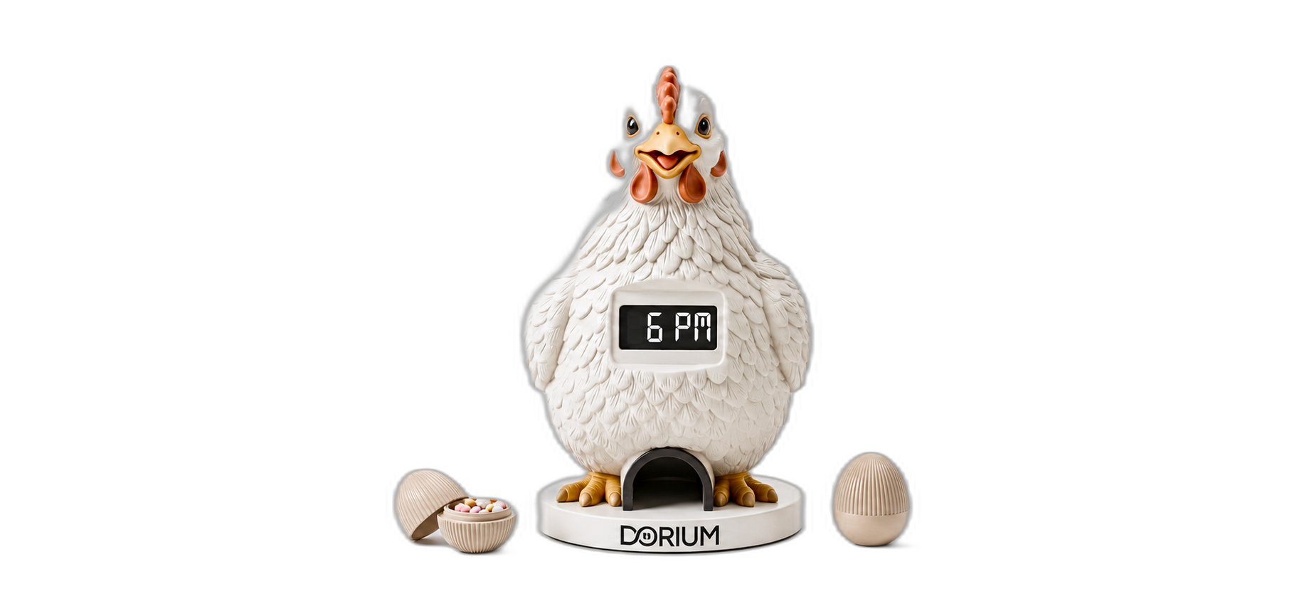 Dorium edición Gallina, vista frontal junto a sus cápsulas